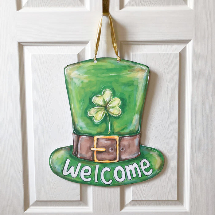 St. Patrick's Leprechaun Hat Welcome Door Hanger