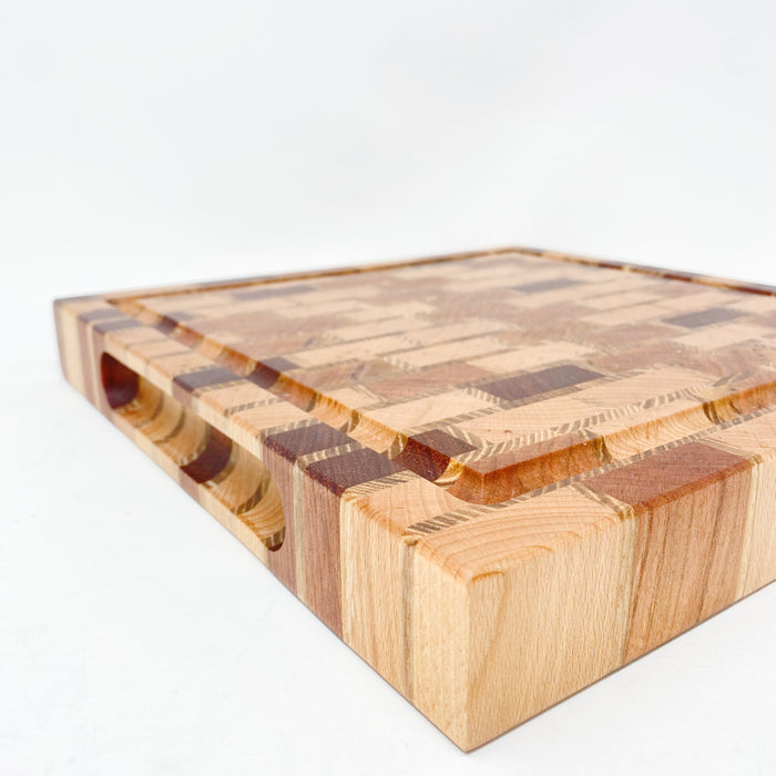 Brazilian Cherry, Beech, Ash, and Cherry Cutting Board Handcrafted in New Orleans