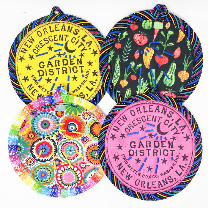 Fabric Potholder: Garden District