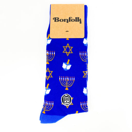 Bonfolk Hanukkah Socks, Driedel, Holiday Gift Guide, Unisex Gifts