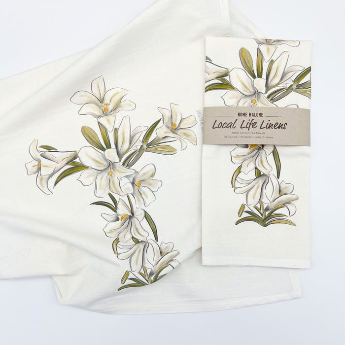 Easter Lily Cross Kitchen Towel