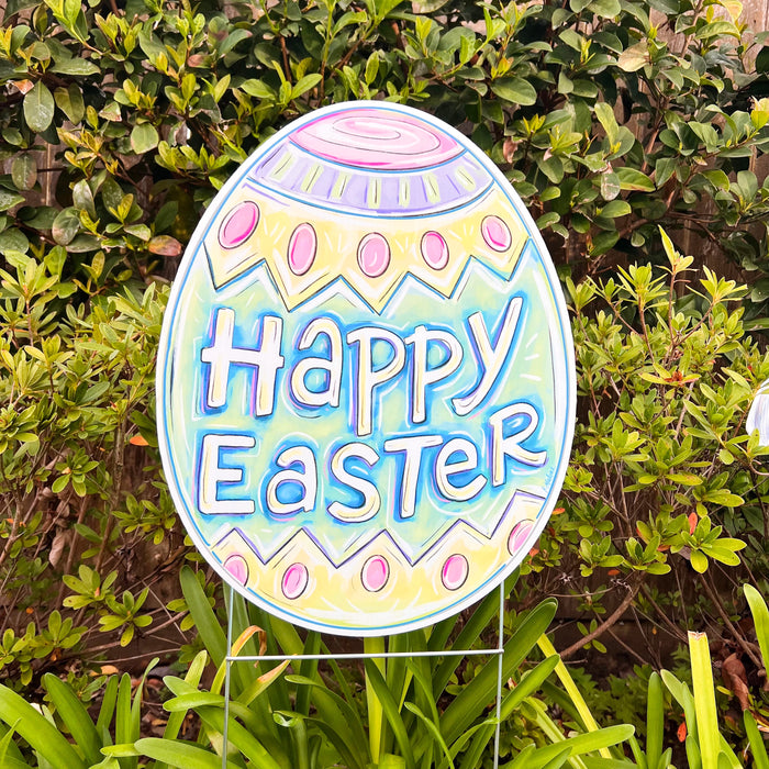 Happy Easter, Easter Yard Sign, New Orleans Easter, Easter yard decorations, New Orleans art, Home Malone, outdoor decoration