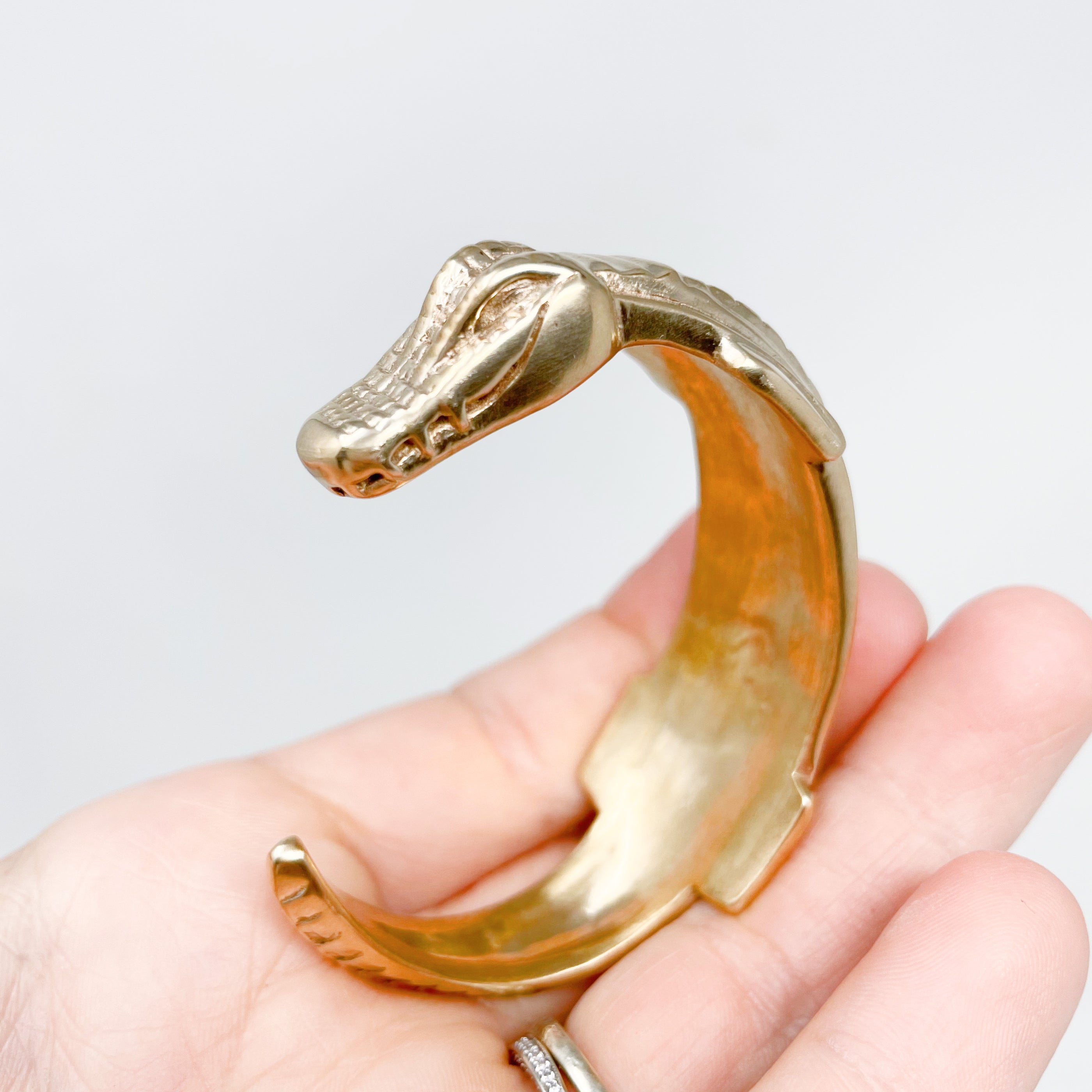 Mimosa Handcrafted Jewelry Alligator Cuff Made in Baton Rouge Cute
