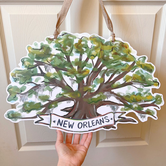 New Orleans Oak Tree Door Hanger