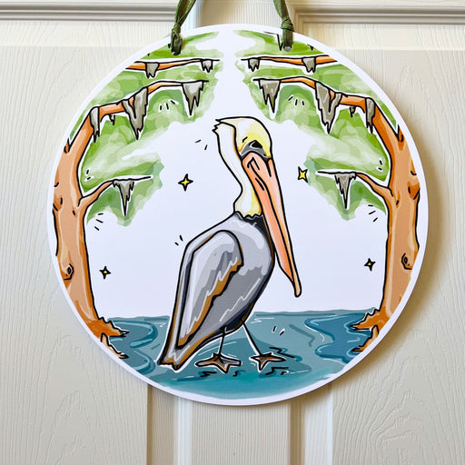 Pelican Door Hanger, Bayou, New Orleans Art, Home Malone, cute door, southern door