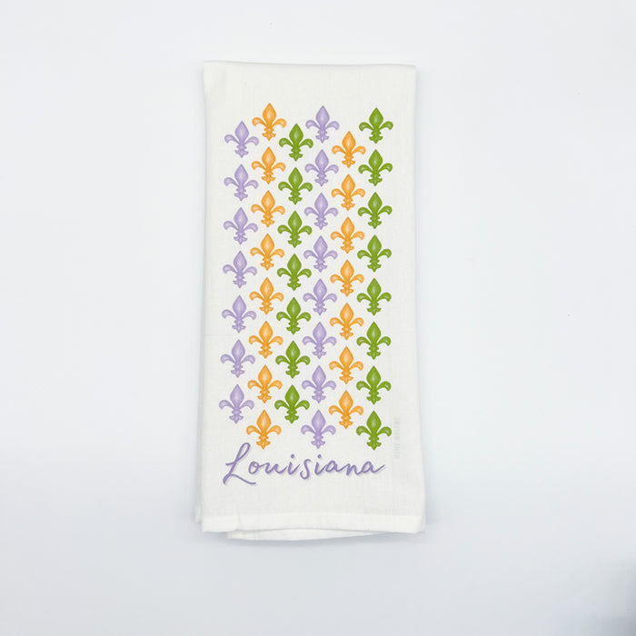 Louisiana Mardi Gras Fleur De Lis Towel