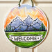 Mountain Door Hanger, door decor, mountainscape, sunrise, sunset, forest, plains, New Orleans art, Home Malone