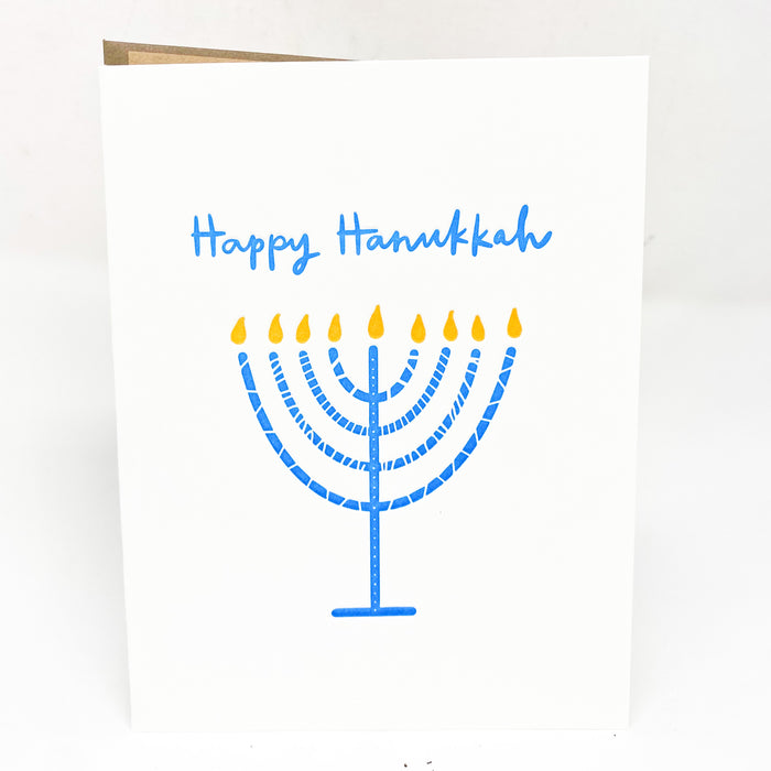 Happy Hanukkah Menorah Card