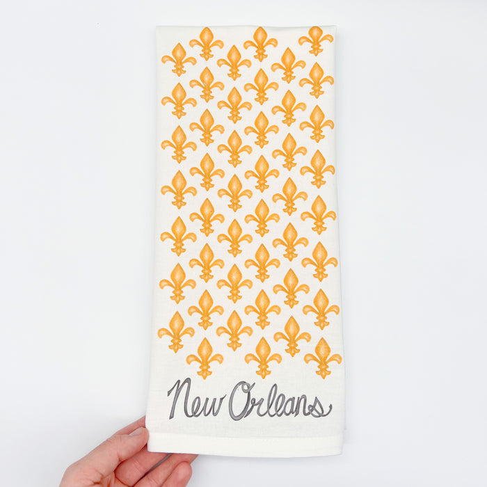 Gold Fleur De Lis New Orleans Towel