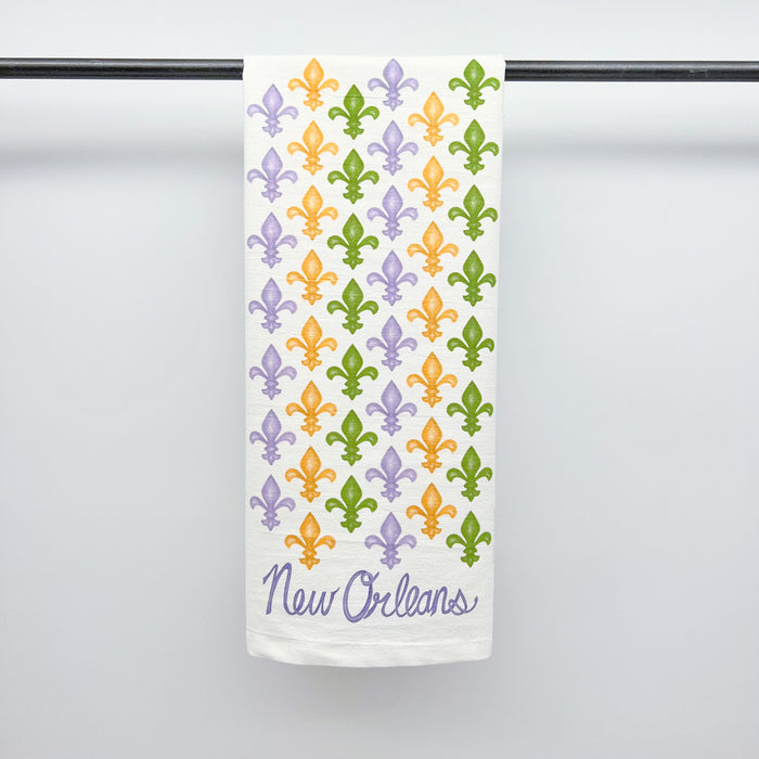 New Orleans Mardi Gras Fleur De Lis Towel