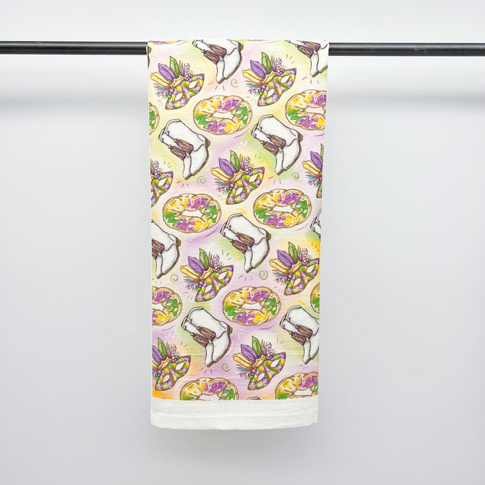 Mardi Gras Print Panel Towel