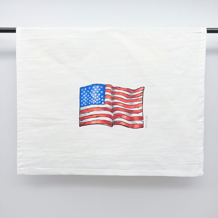 American Flag towel, USA, spirit towel, Fourth of July, waving flag, Home Malone, New Orleans art