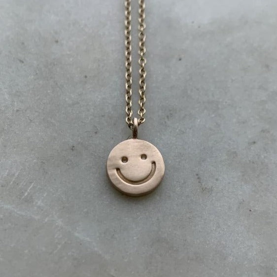 Happy Smiley Face Pendant Necklace Mimosa Handcrafted in New Orleans