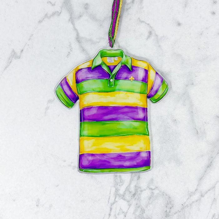 Acrylic Mardi Gras Shirt Ornament