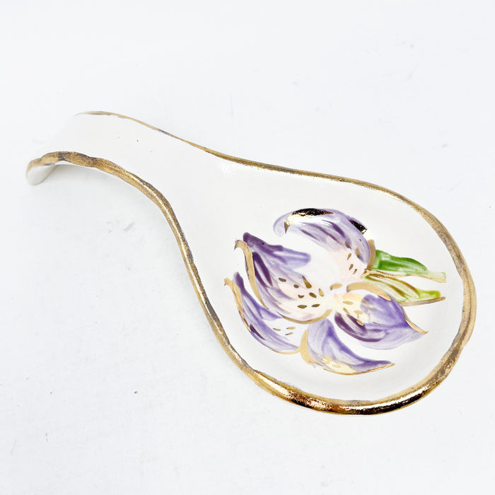 Ceramic Spoon Rest: Iris
