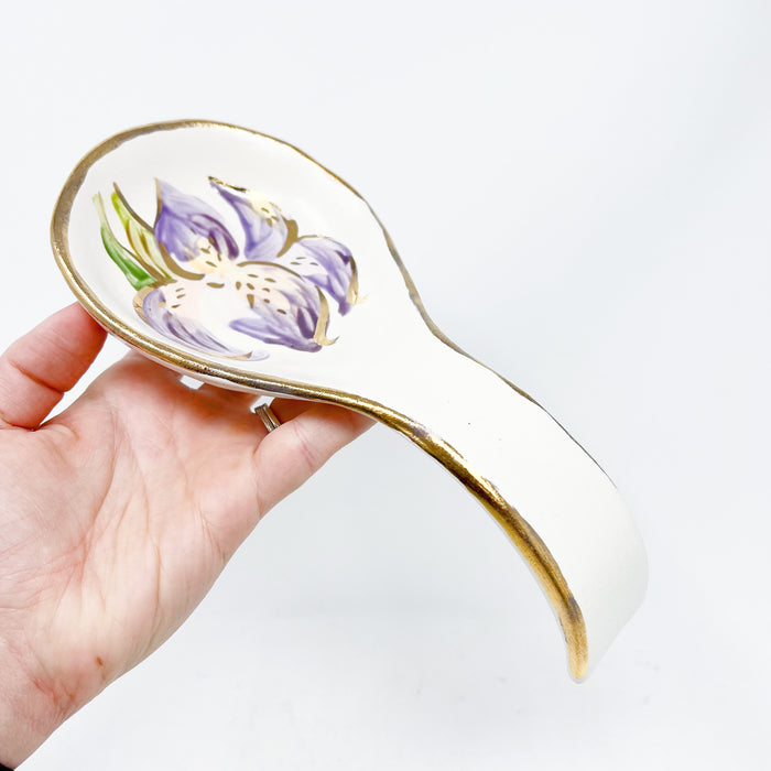 Ceramic Spoon Rest: Iris