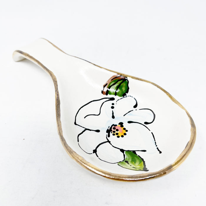 Ceramic Spoon Rest: Magnolia