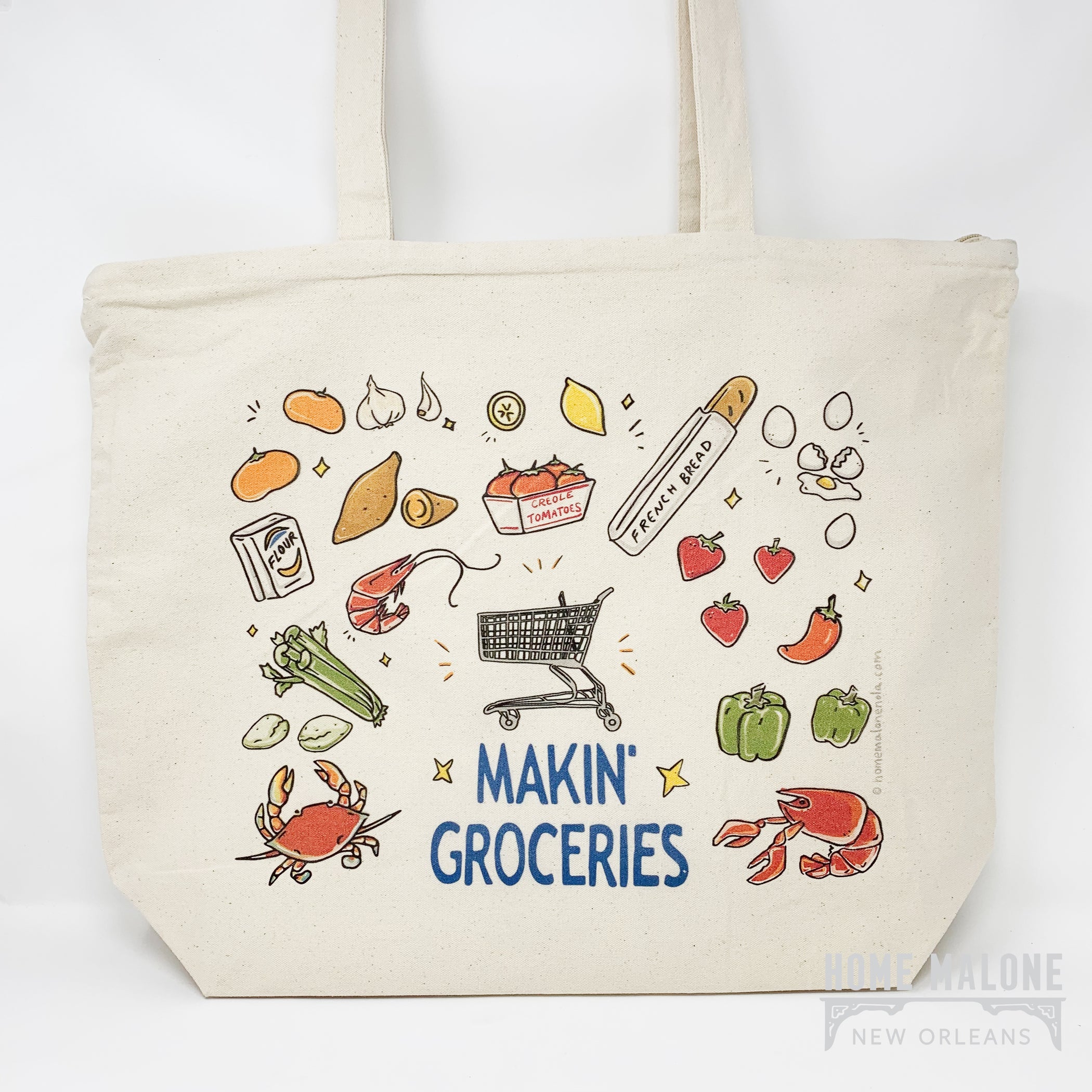 Makin' Groceries Tote Bag Cute Reusable Shopping Bags in New Orleans