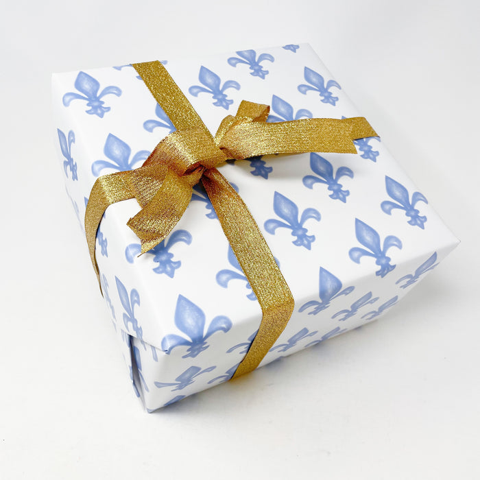 Blue Fleur De Lis Baby Shower Gift Wrapping Paper Home Malone New Orleans