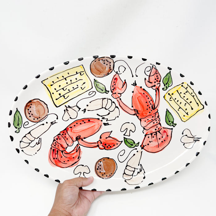 Oval Serving Tray: Crawfish