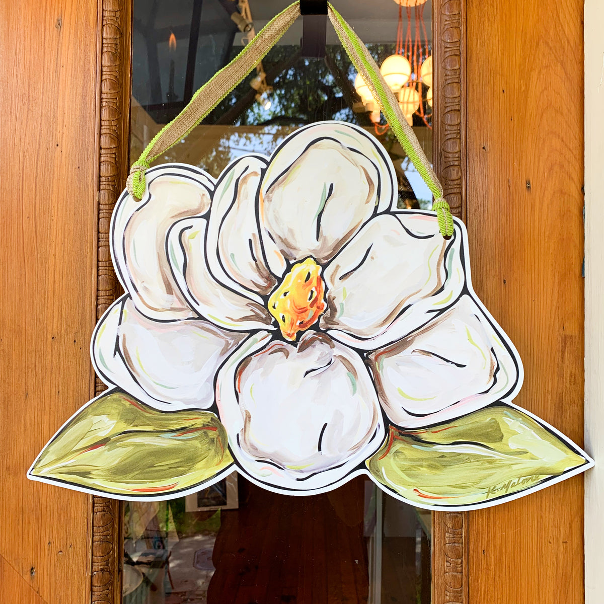 Magnolia Door Hanger: Pretty Door Hanger for New Orleans Door