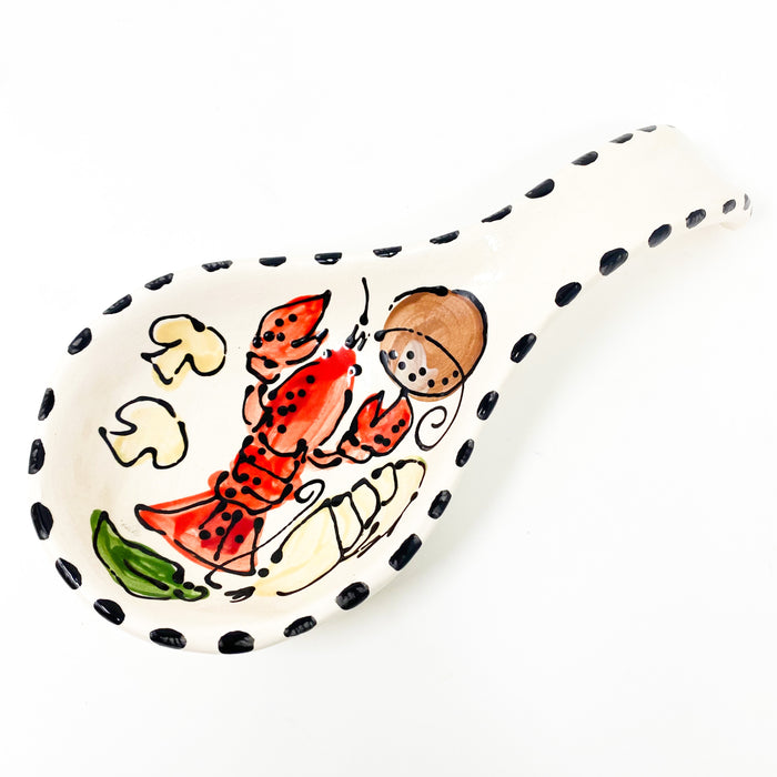 Ceramic Spoon Rest: Crawfish