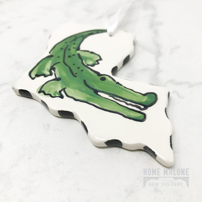 Ceramic Ornament: Louisiana Alligator