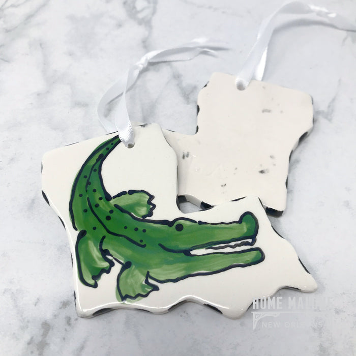 Ceramic Ornament: Louisiana Alligator