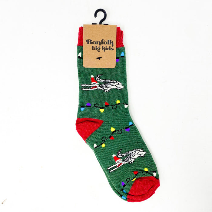 Bonfolk Big Kids Socks - Christmas Gator