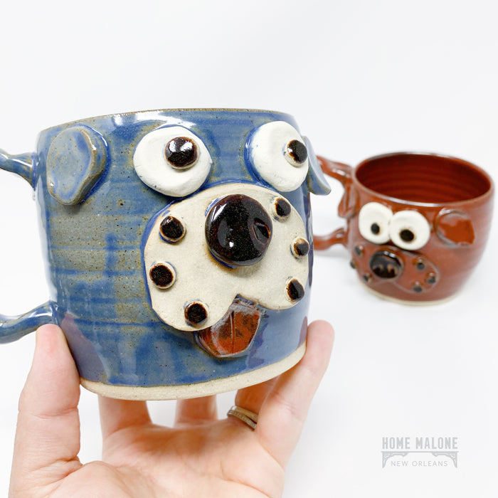 Ceramic Handmade Polka Dog Ice Cream Cup,dog Accessories Holder,pottery  Holder,handmade Ceramic Cup,cute Ceramic 