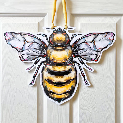 Bee Door Hanger, New Orleans Art, Home Malone, Spring, Summer, Pollinator, Honey Bee, Worker Bee, Queen Bee, Insect, Honeycomb