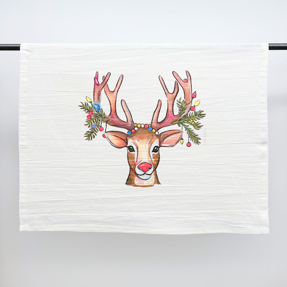 Holiday Deer Towel, Holiday Deer Towel, New Orleans art, Home Malone