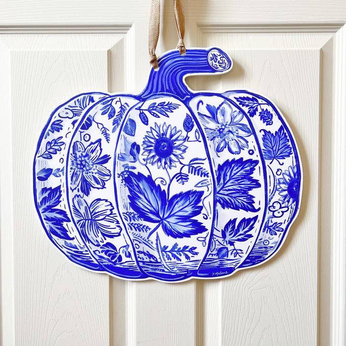 Chinoiserie Pumpkin Door Hanger