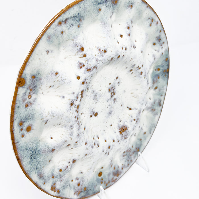 Egg Plate: Blue Oyster Glaze