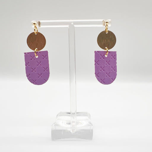 Lightweight leather accessories earring, springtime purple, gift for mom, mothers day