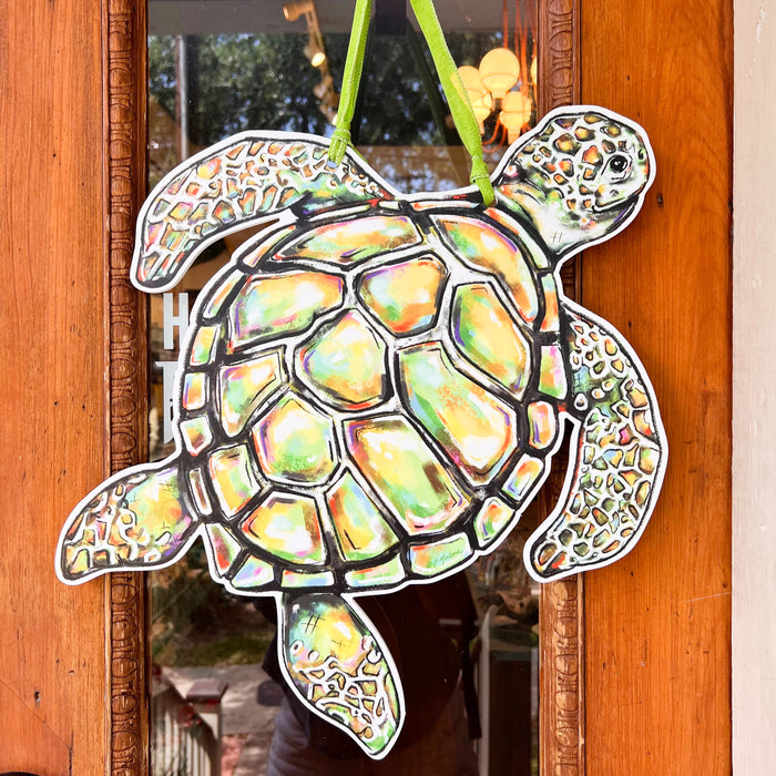 Green Sea Turtle Home Malone New Orleans Door Hanger Beach Decor