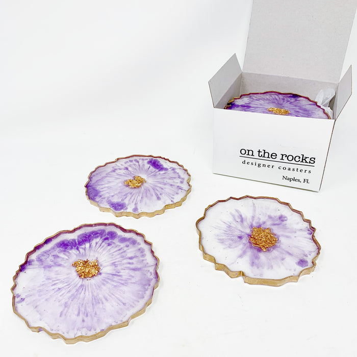 Geode Coasters: Lavender