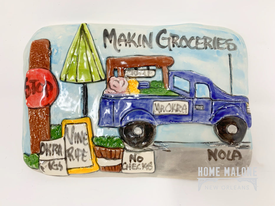 Makin' Groceries Truck Plaque
