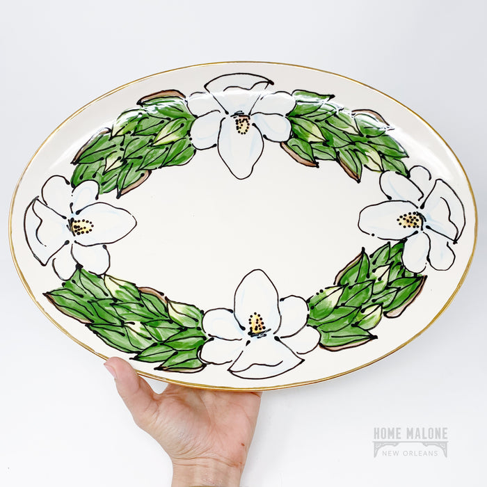 Oval Serving Tray: Magnolia