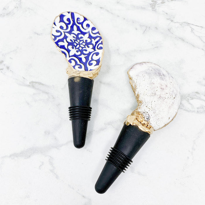Oyster Wine Stopper: Moroccan Blue