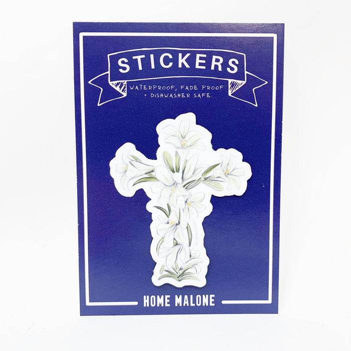 Pretty Elegant Easter Peace Lily Vinyl Sticker