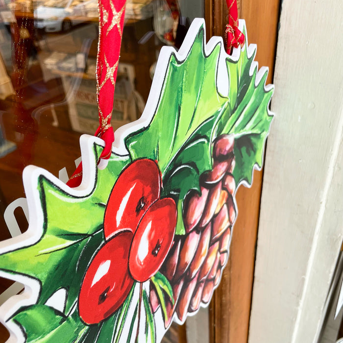 Holiday Pinecone Door Hanger