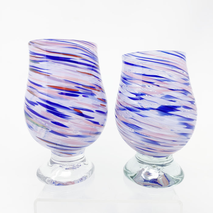 Glass Tumbler - Purple & Blue