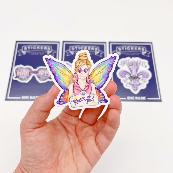 Butterfly With Ornaments And Fleur De Lis For Mardi Gras - Mardi Gras -  Sticker