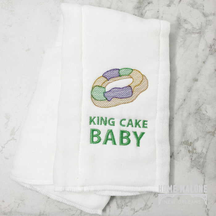 King Cake Baby Burp Cloth