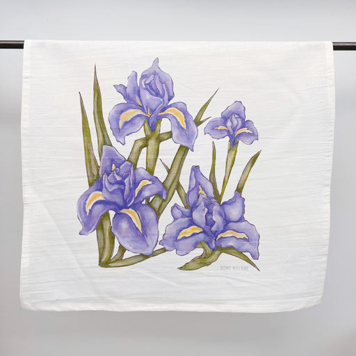 Purple Iris Towel, Iris Towel, Southern flower, Kitchen Towel, Home Malone New Orleans, Local Life Linens