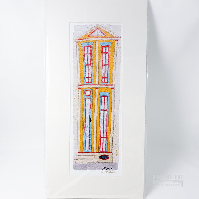 Tall Mustard House Print | 10"x20"