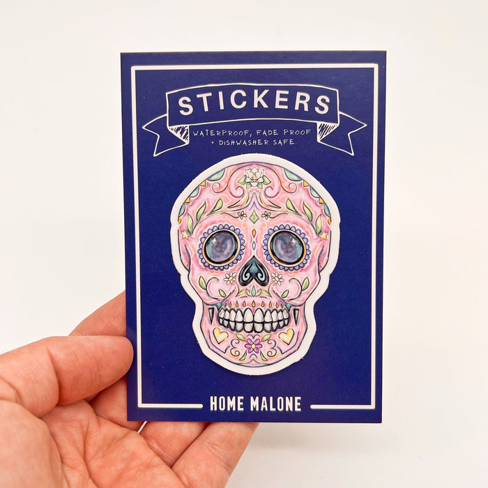 Sugar Skull, Southern Sugar Skull, Halloween Sticker, Skull Sticker, Day of The Dead, Floral Skull, Home Malone, sticker