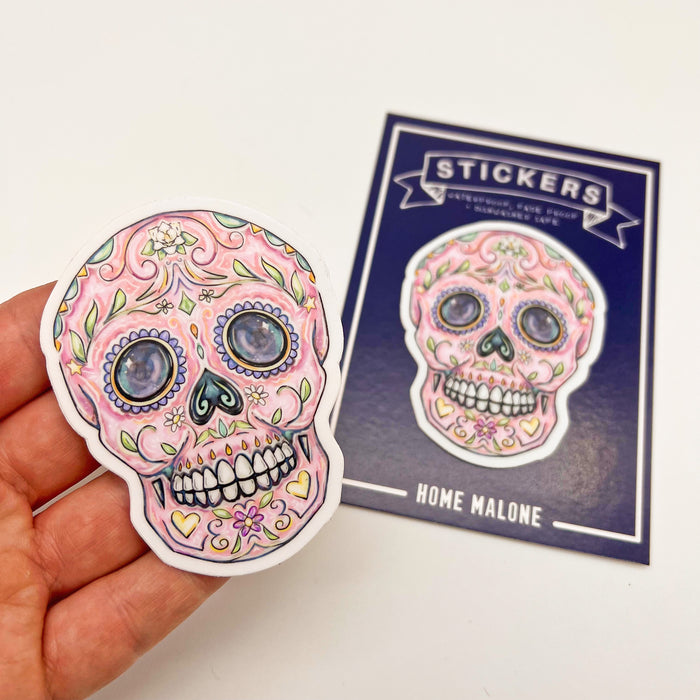 Pastel Sugar Skull Sticker