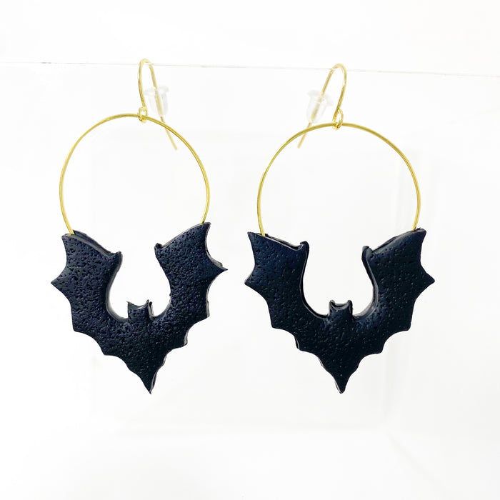 Babette Bat Clay Earrings
